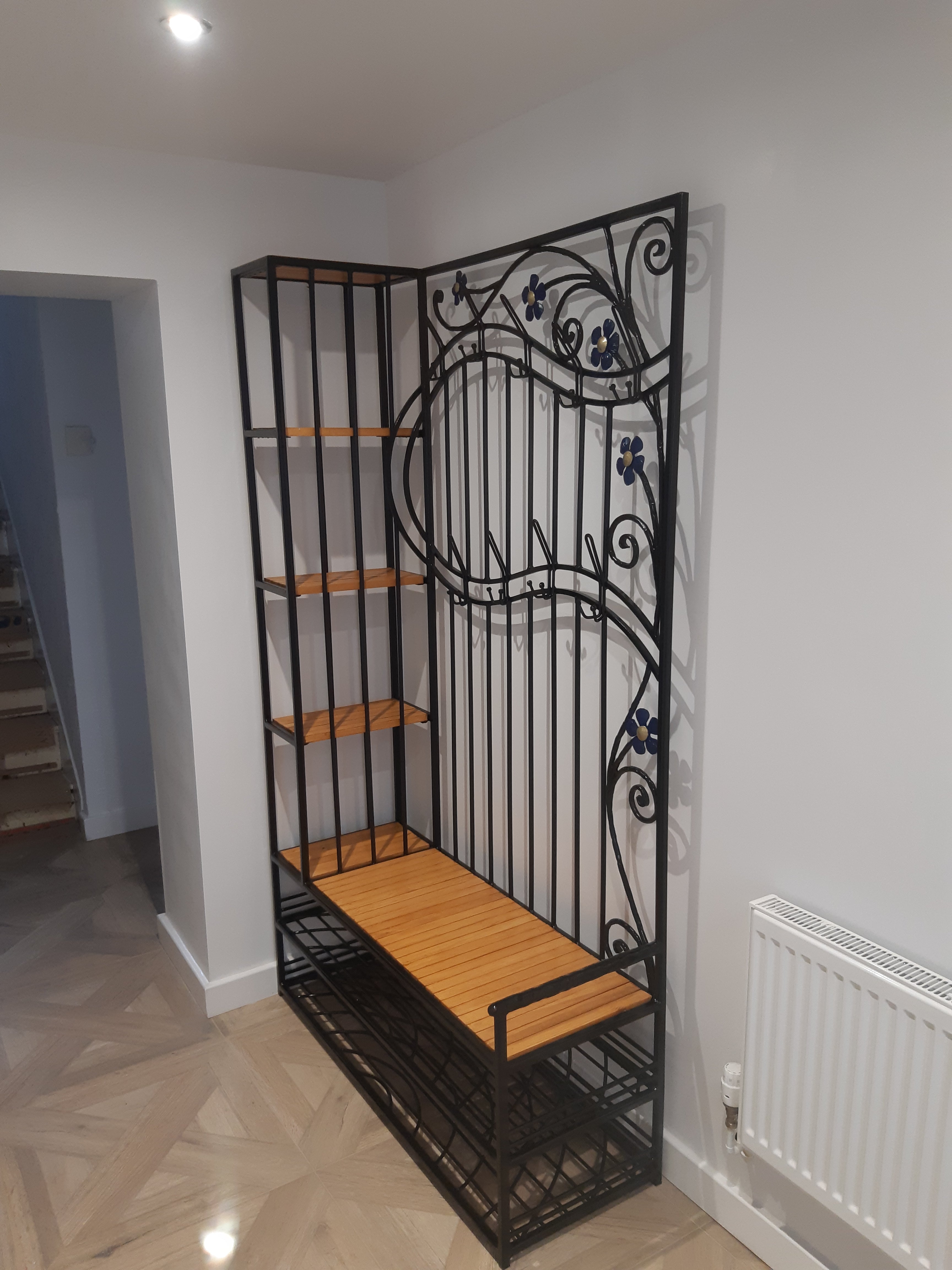 Free standing Clothing Shoes Rack, Bench, Storage - Made to measure, Wrought iron, metal