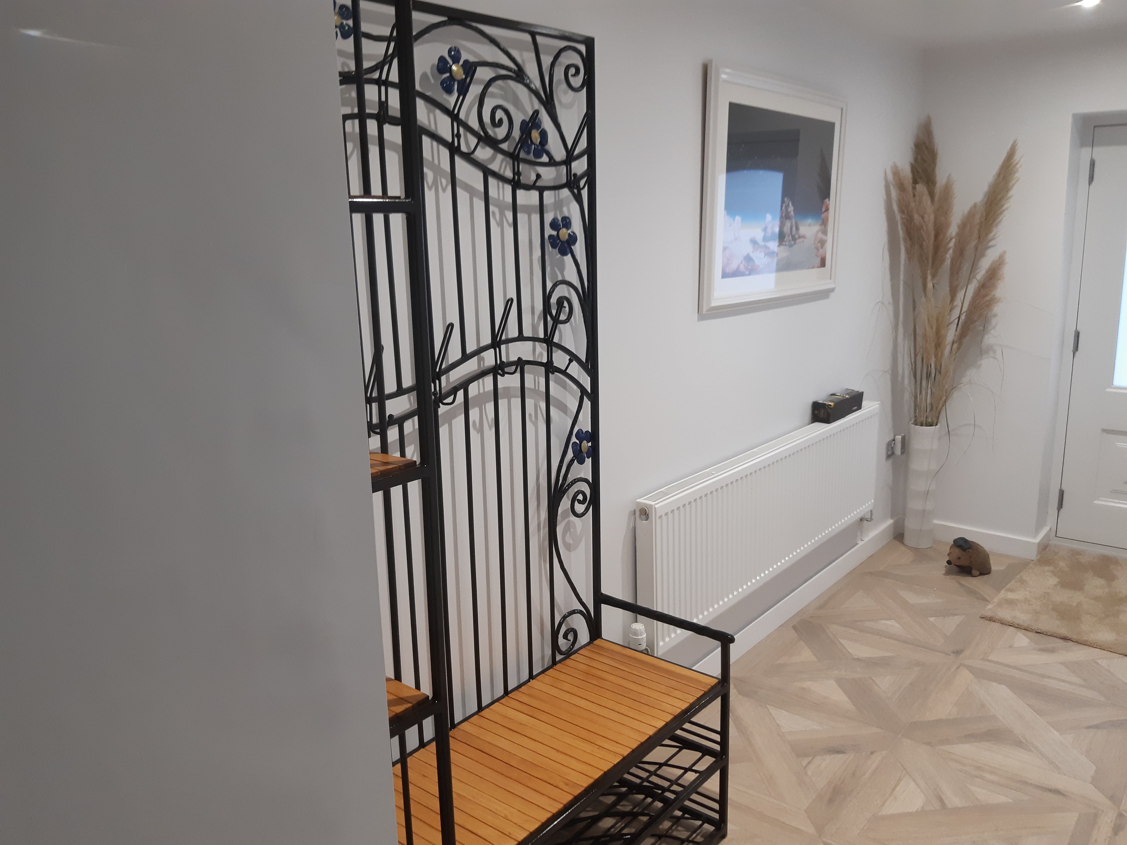 Free standing Clothing Shoes Rack, Bench, Storage - Made to measure, Wrought iron, metal