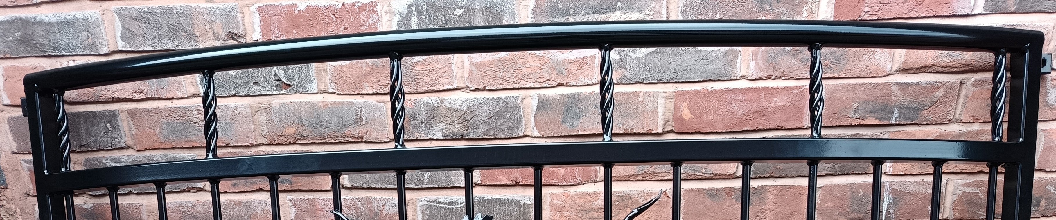 Hand Forged Juliet Balcony with Mesh floor - Oak leaves Design. 79