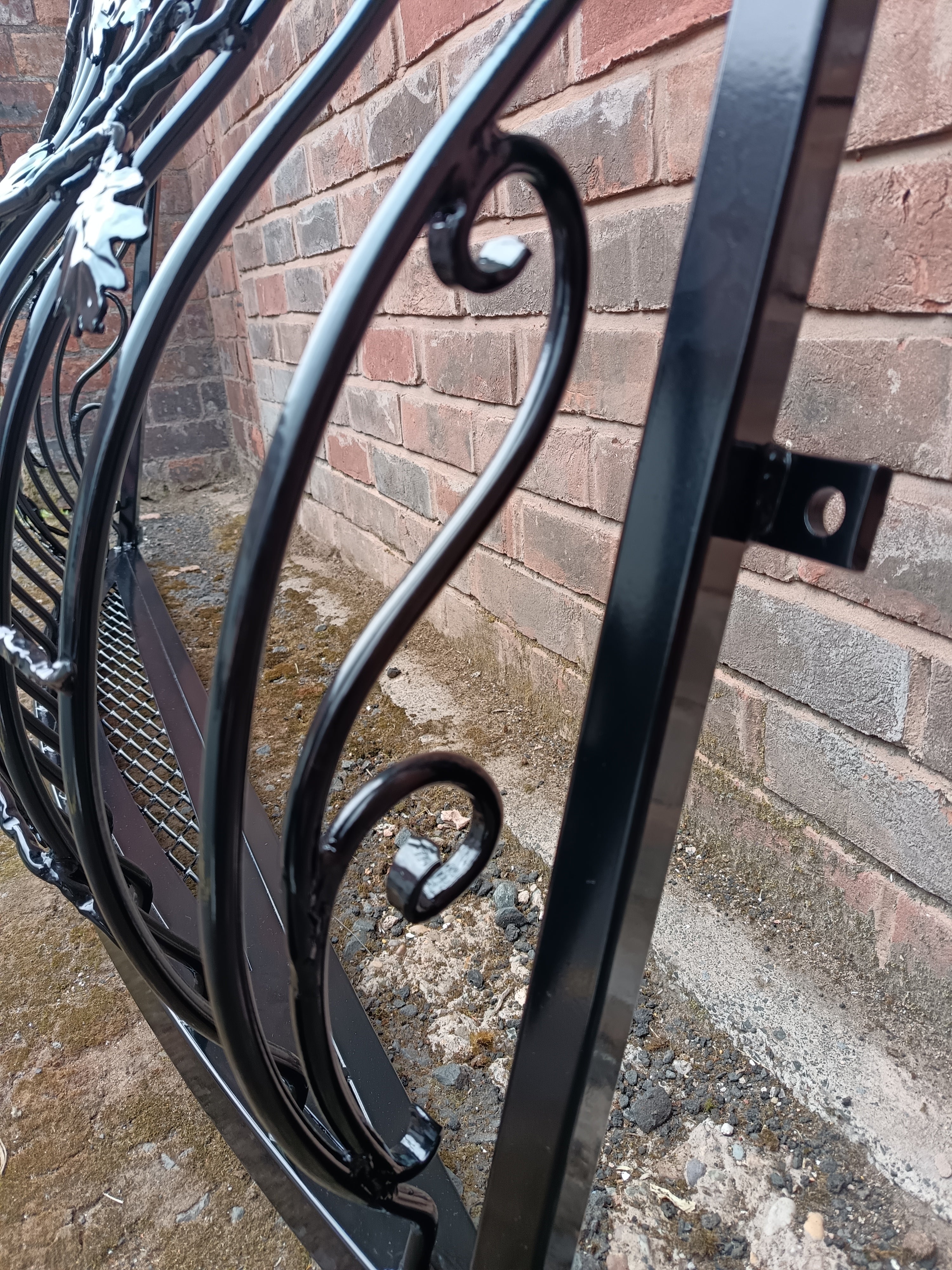 Hand Forged Juliet Balcony with Mesh floor - Oak leaves Design. 79