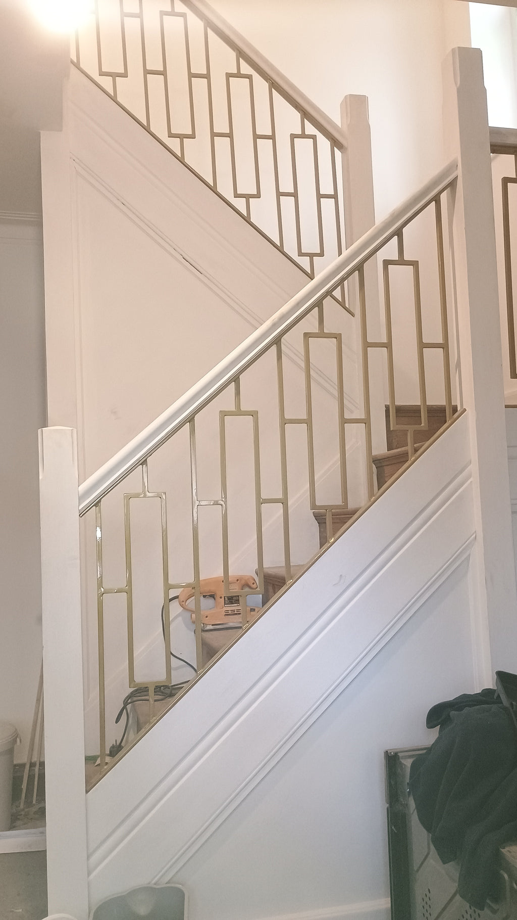 Hand Forged Wrought Iron Stair Railing - Modern Design. 44