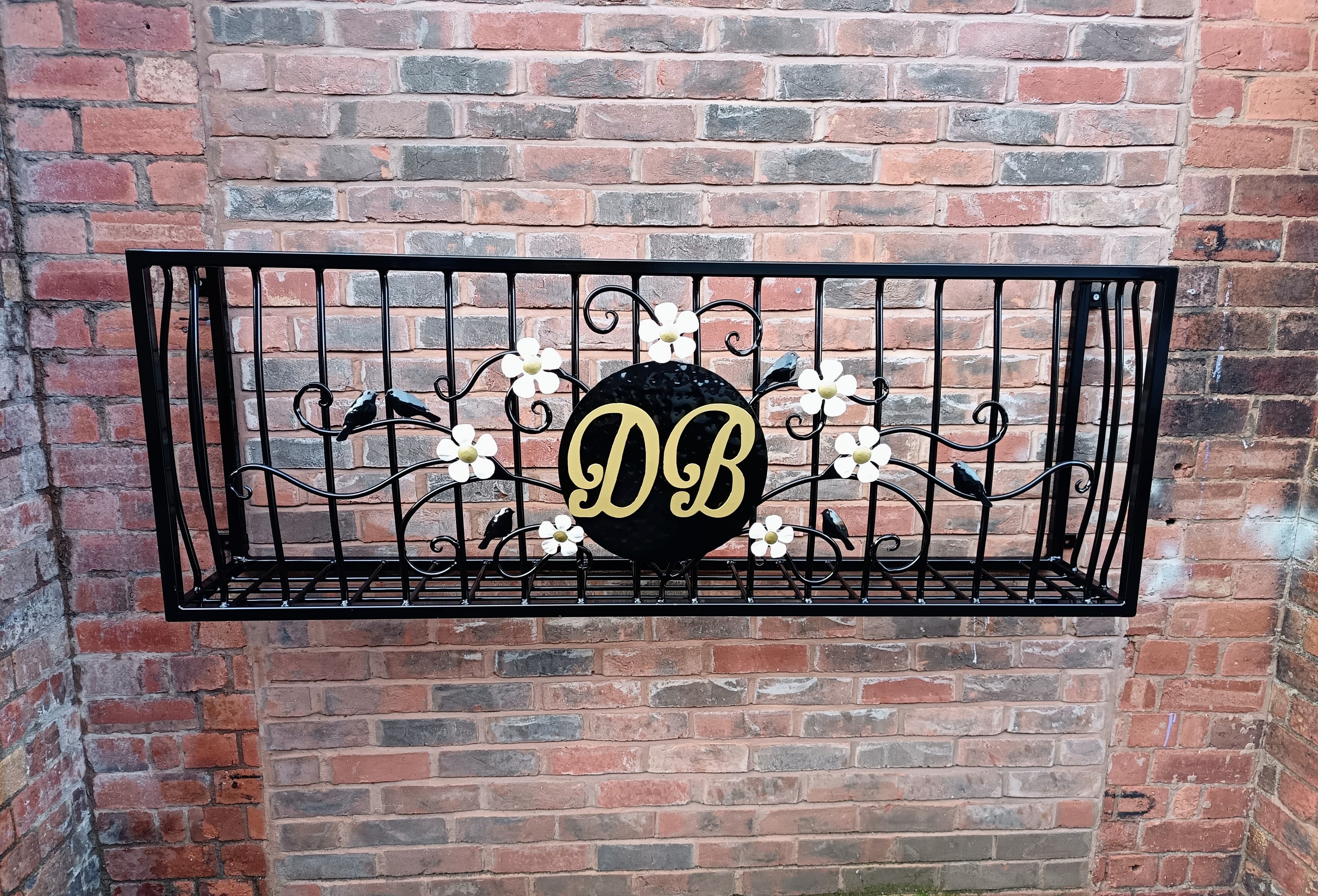 Hand Forged Metal Wall Planter Basket - Elegant Scroll Design - Personalised. 41