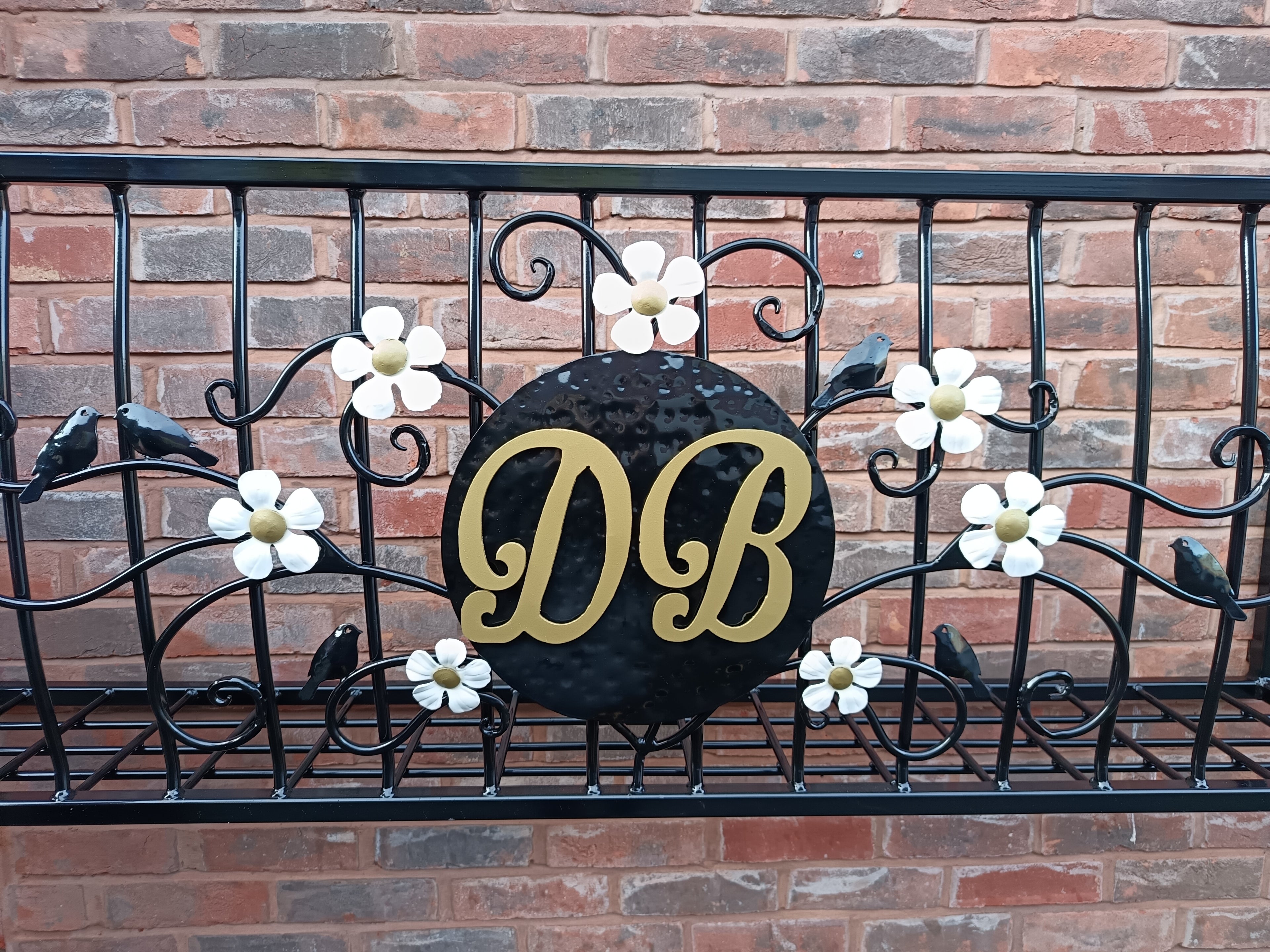 Hand Forged Metal Wall Planter Basket - Elegant Scroll Design - Personalised. 41