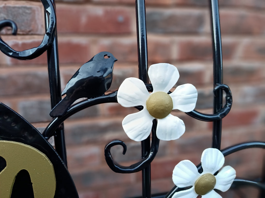 Hand Forged Metal Wall Planter Basket - Elegant Scroll Design - Personalised. 41