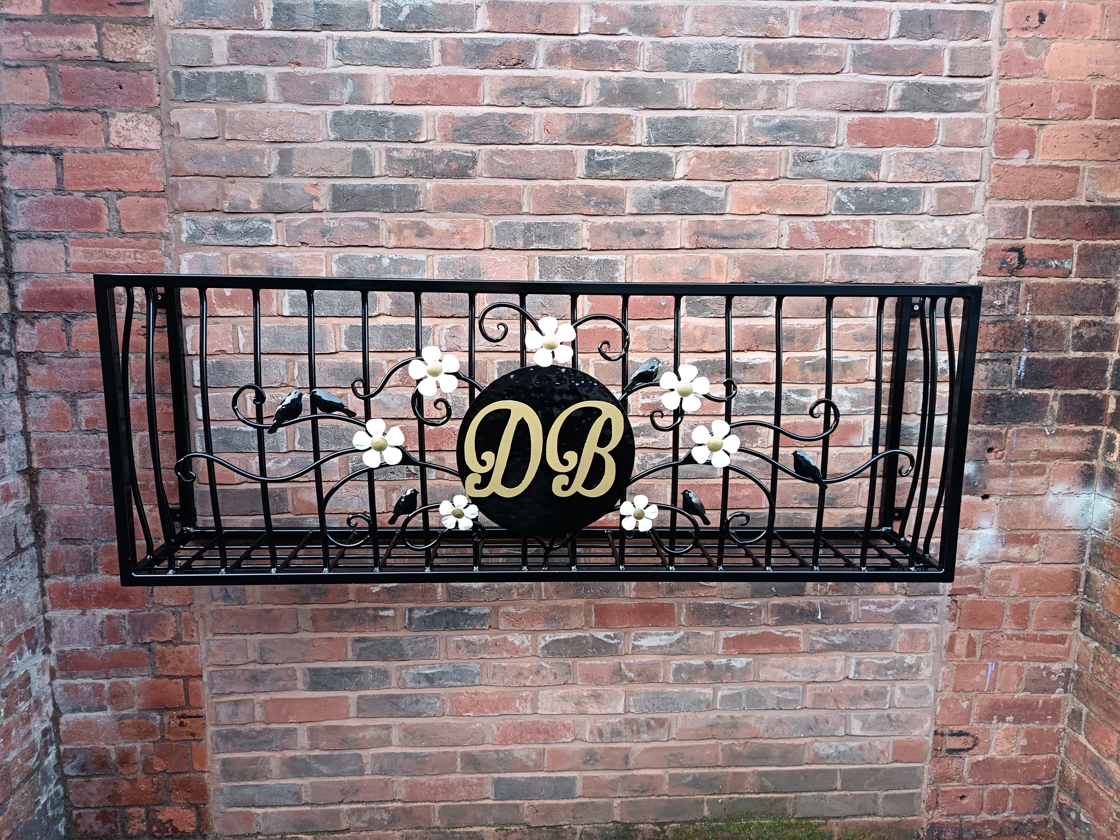 Hand Forged Metal Wall Planter Basket - Elegant Scroll Design - Personalised. 41