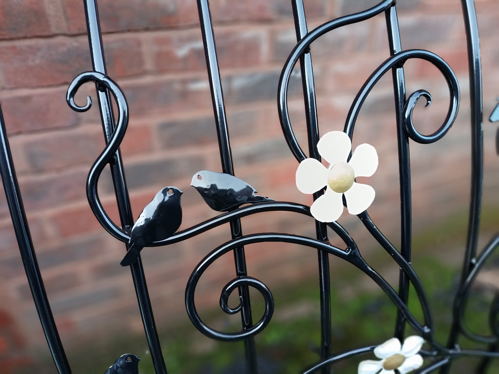 Bespoke Hand Forged Iron Juliet balcony - Elegant Scrollwork & Birds Design. 17