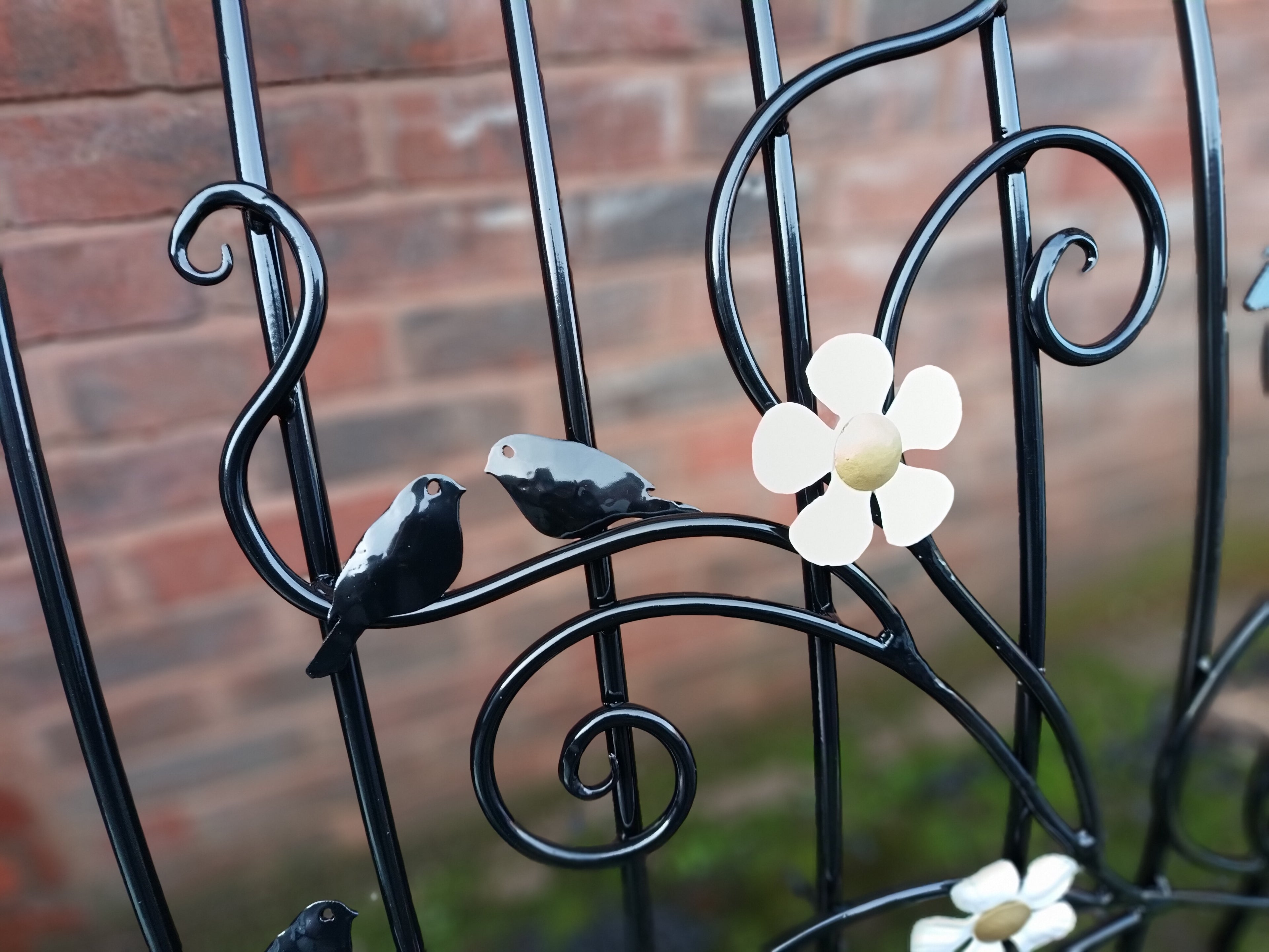 Bespoke Hand Forged Iron Juliet balcony - Elegant Scrollwork & Birds Design. 17