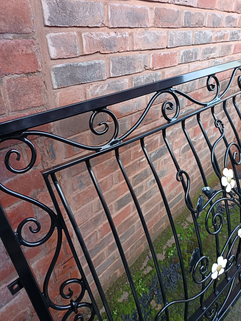 Bespoke Hand Forged Iron Juliet balcony - Elegant Scrollwork & Birds Design. 17