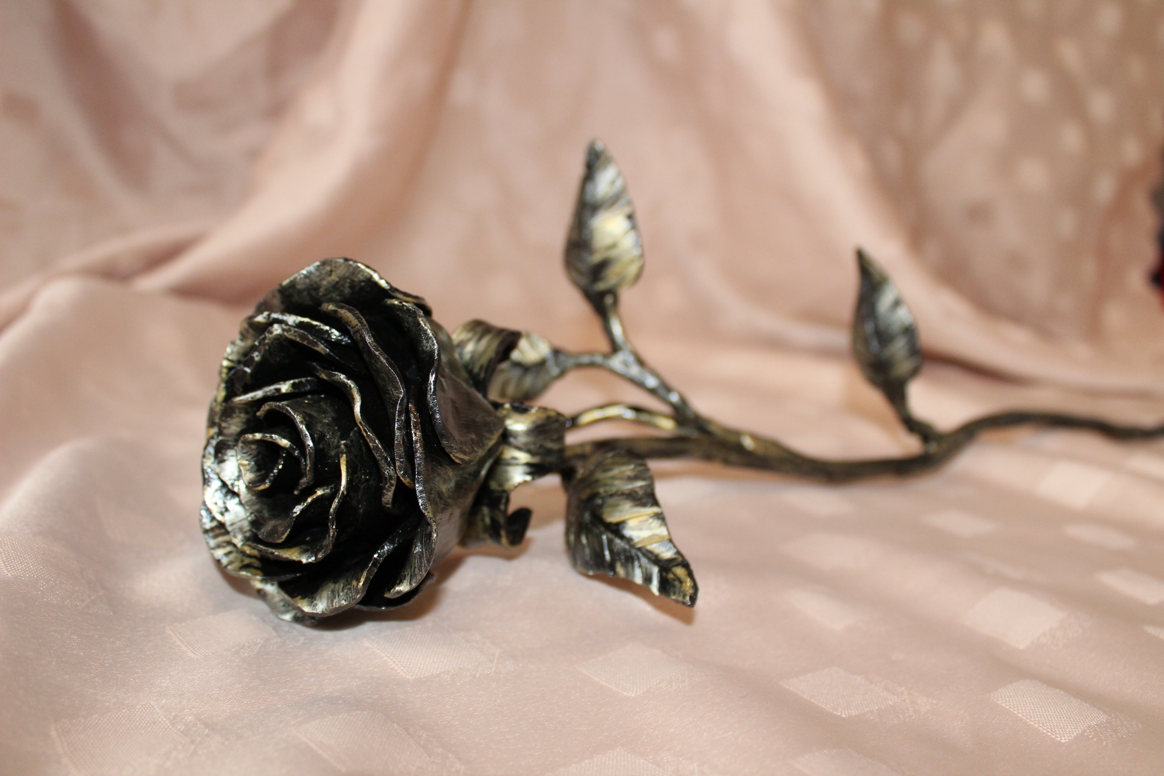 Hand forged metal wrought iron roses