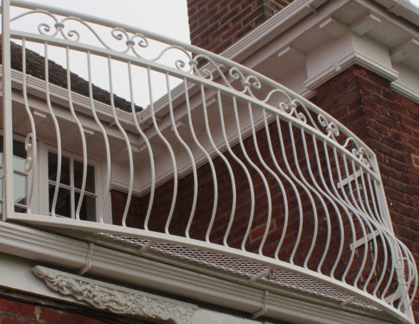 Powder coated Juliet balcony - Balustrades -  Railings with mesh floor. 26