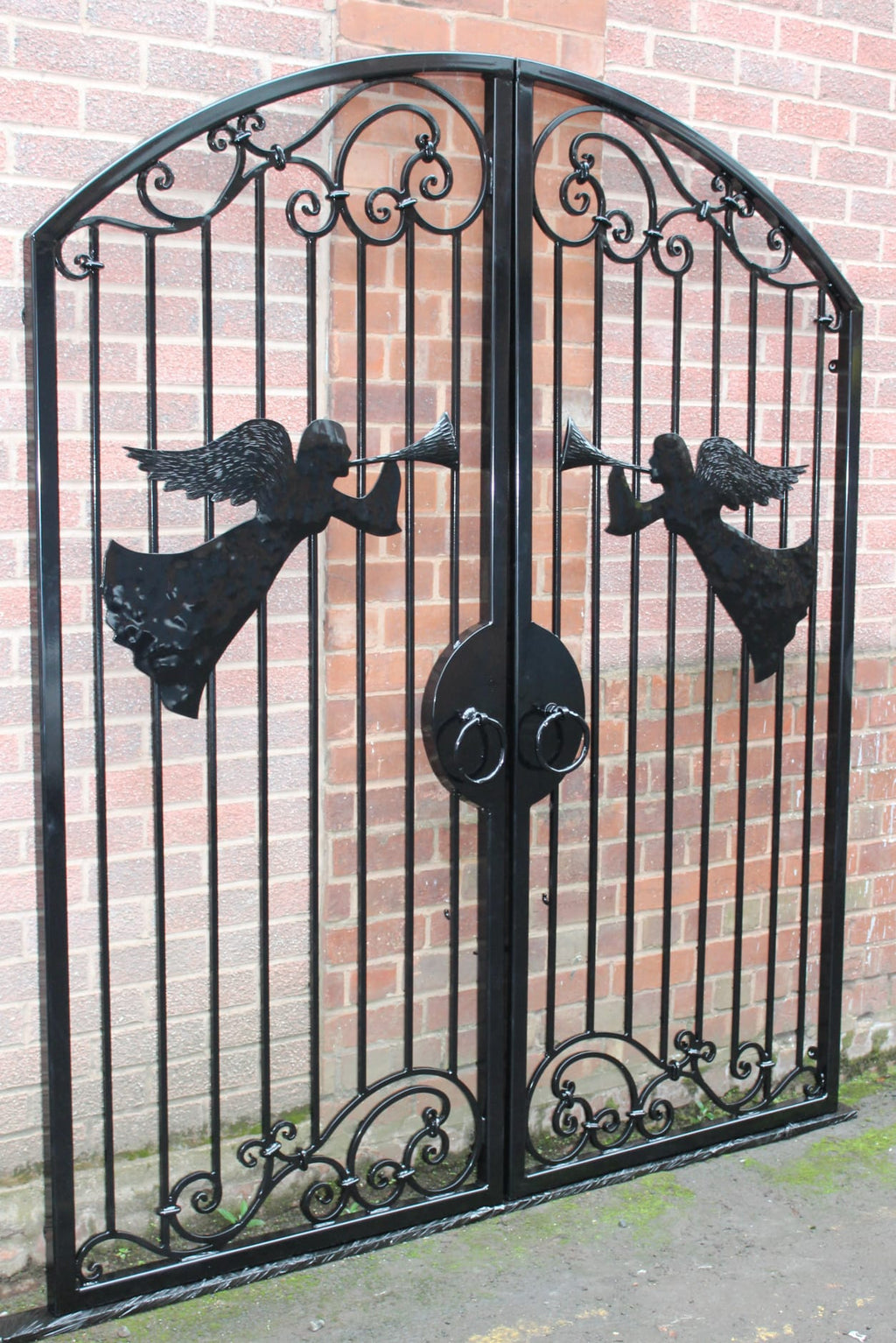 Hand Forged Wrought Iron Driveway Gate - Angel Design. 37