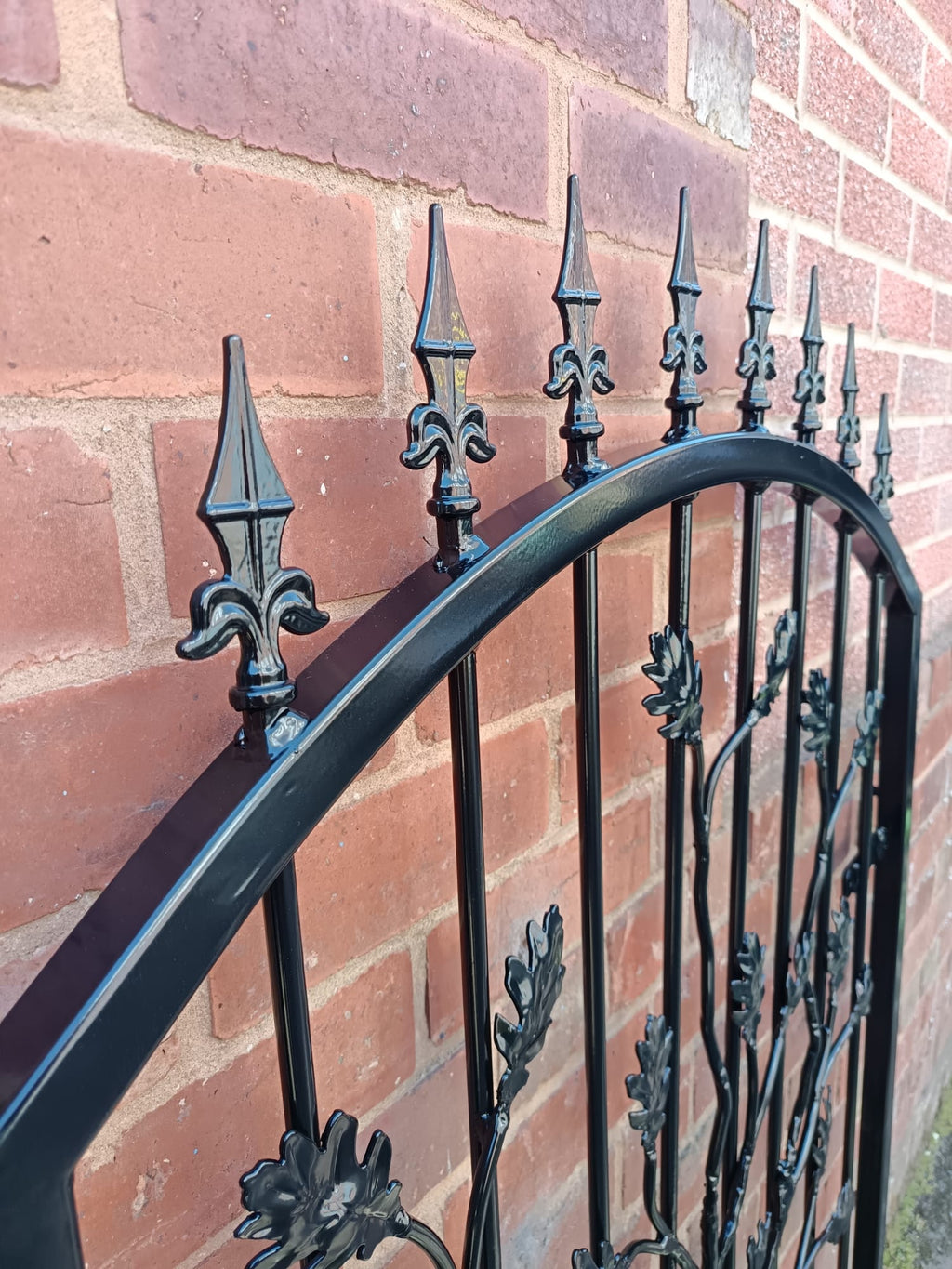 Hand Forged Wrought Iron Garden Gate - Dogs & Oak tree Design. 30