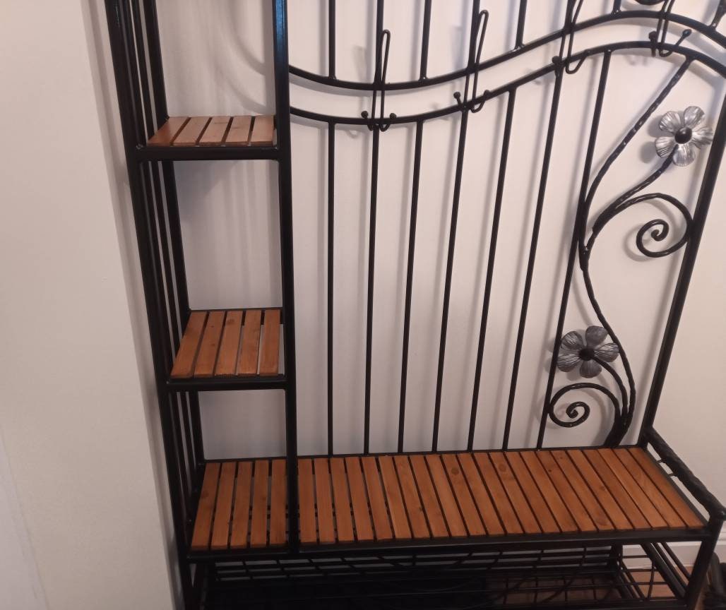 Free standing Clothing Shoes Rack, Bench, Storage - Made to measure, Wrought iron, metal