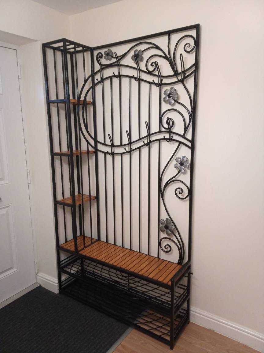 Free standing Clothing Shoes Rack, Bench, Storage - Made to measure, Wrought iron, metal
