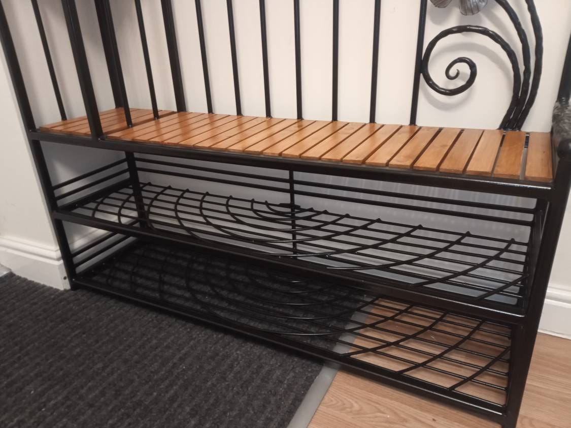 Free standing Clothing Shoes Rack, Bench, Storage - Made to measure, Wrought iron, metal