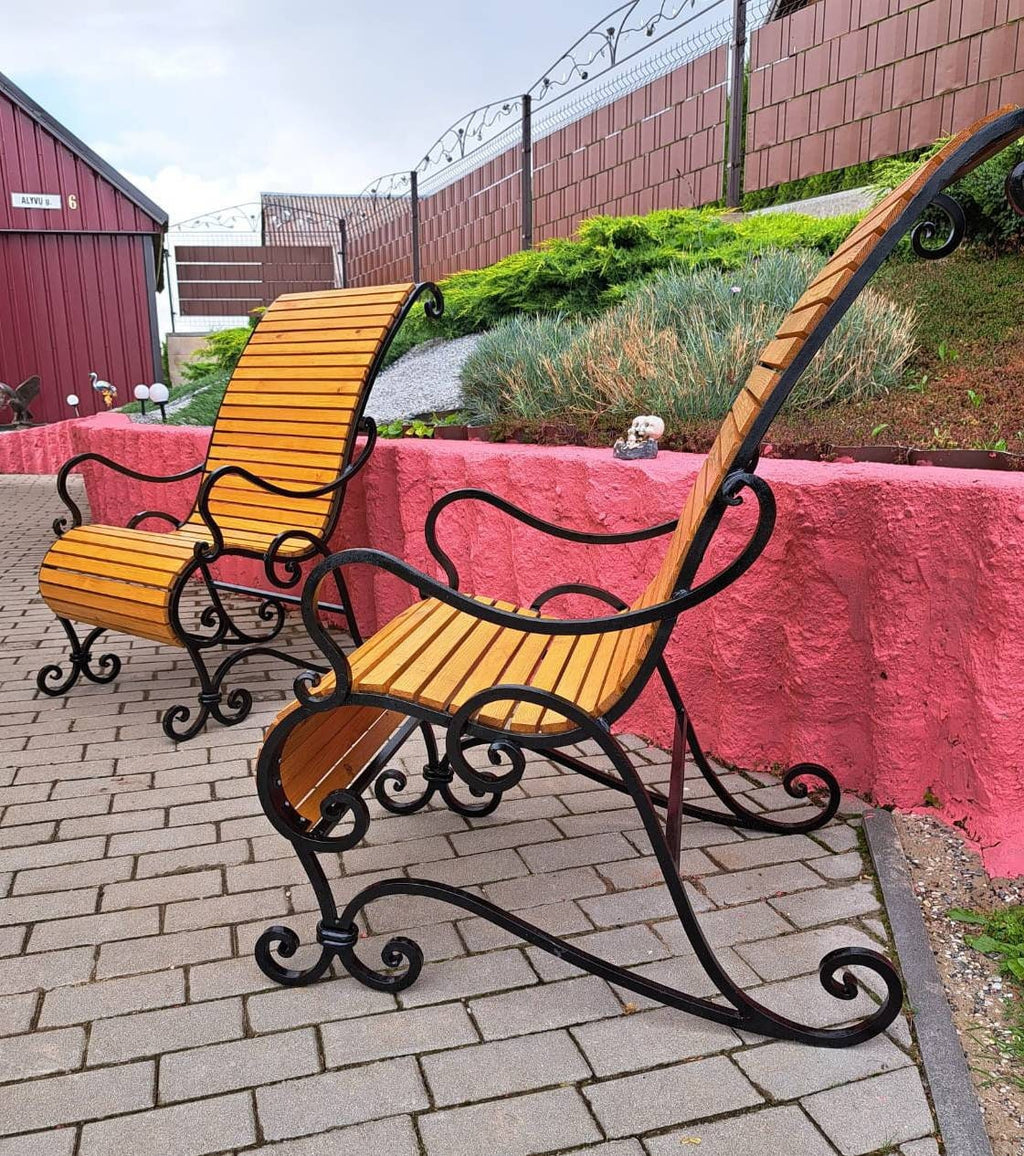Wrought iron forged chair, lounge chair - Heavy duty, Unique Design