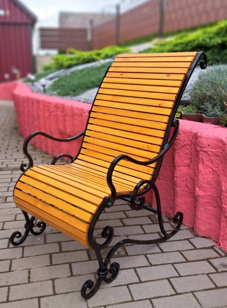 Wrought iron forged chair, lounge chair - Heavy duty, Unique Design
