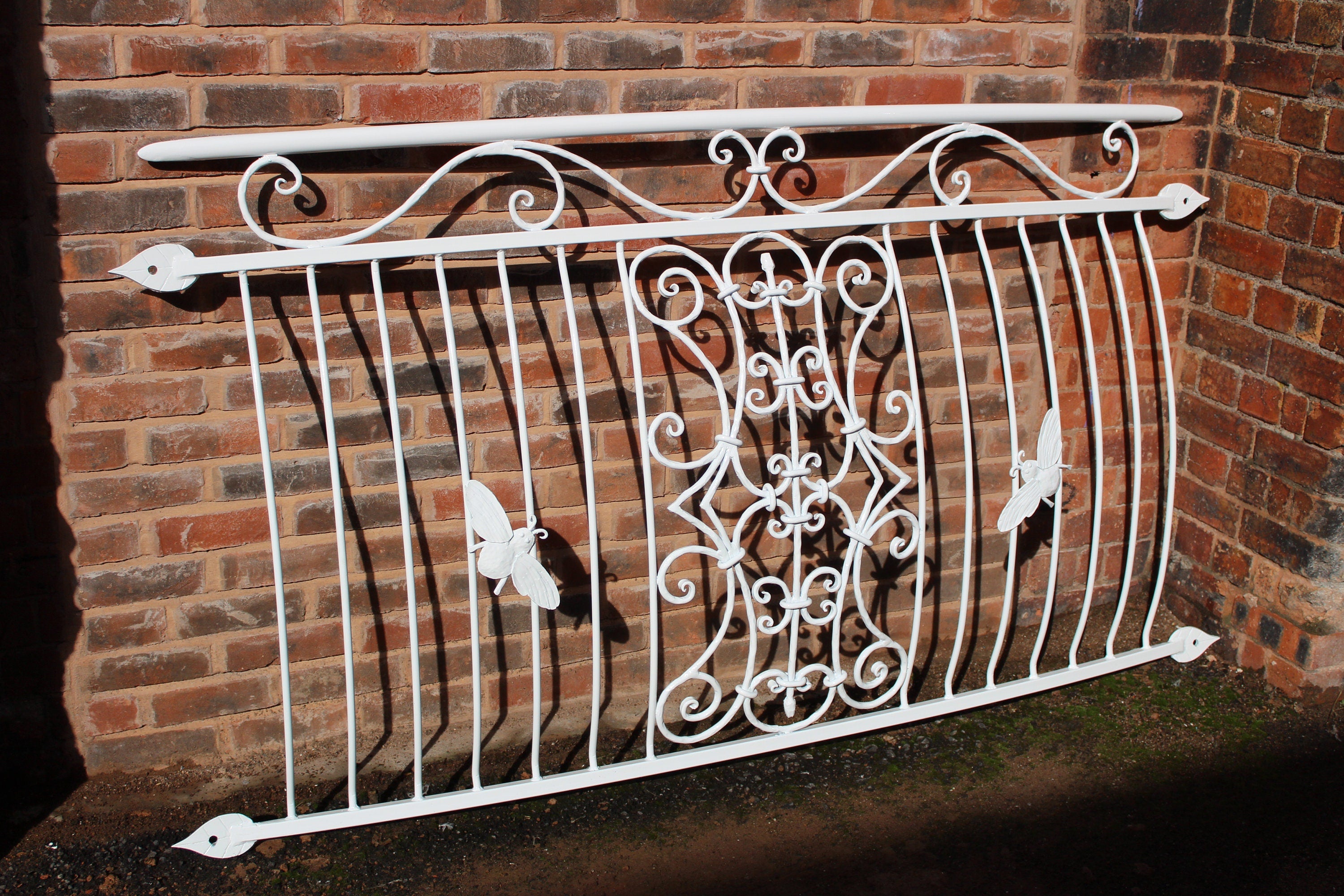 Bespoke Wrought Iron Juliet Balcony - Scrolls & bees Design. 63