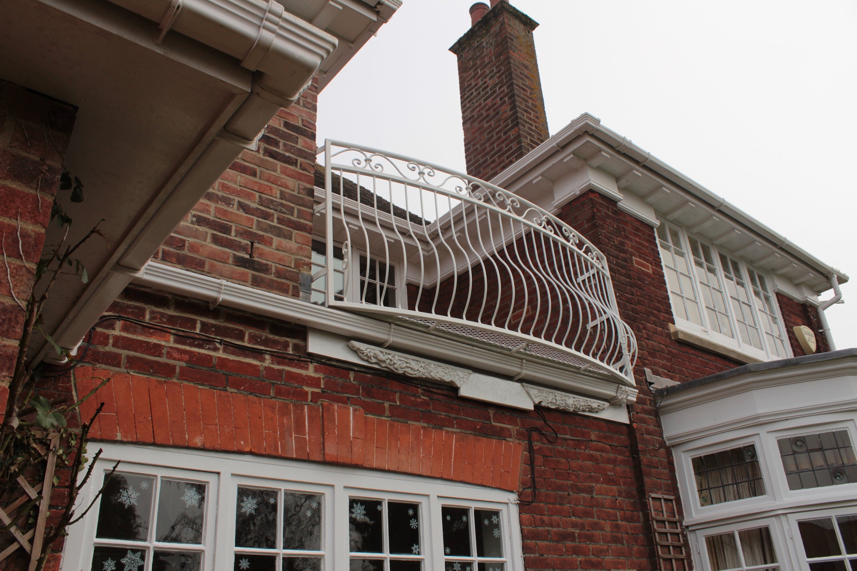 Powder coated Juliet balcony - Balustrades -  Railings with mesh floor. 26