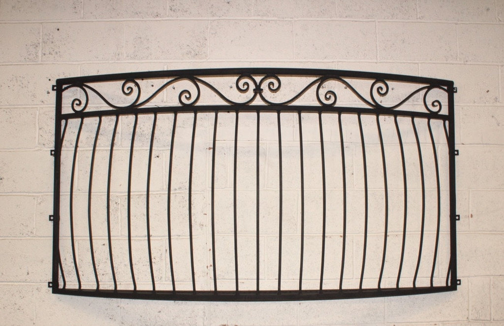 Bespoke Wrought Iron Juliet Balcony with Mesh Floor - Scrolls Design. 25