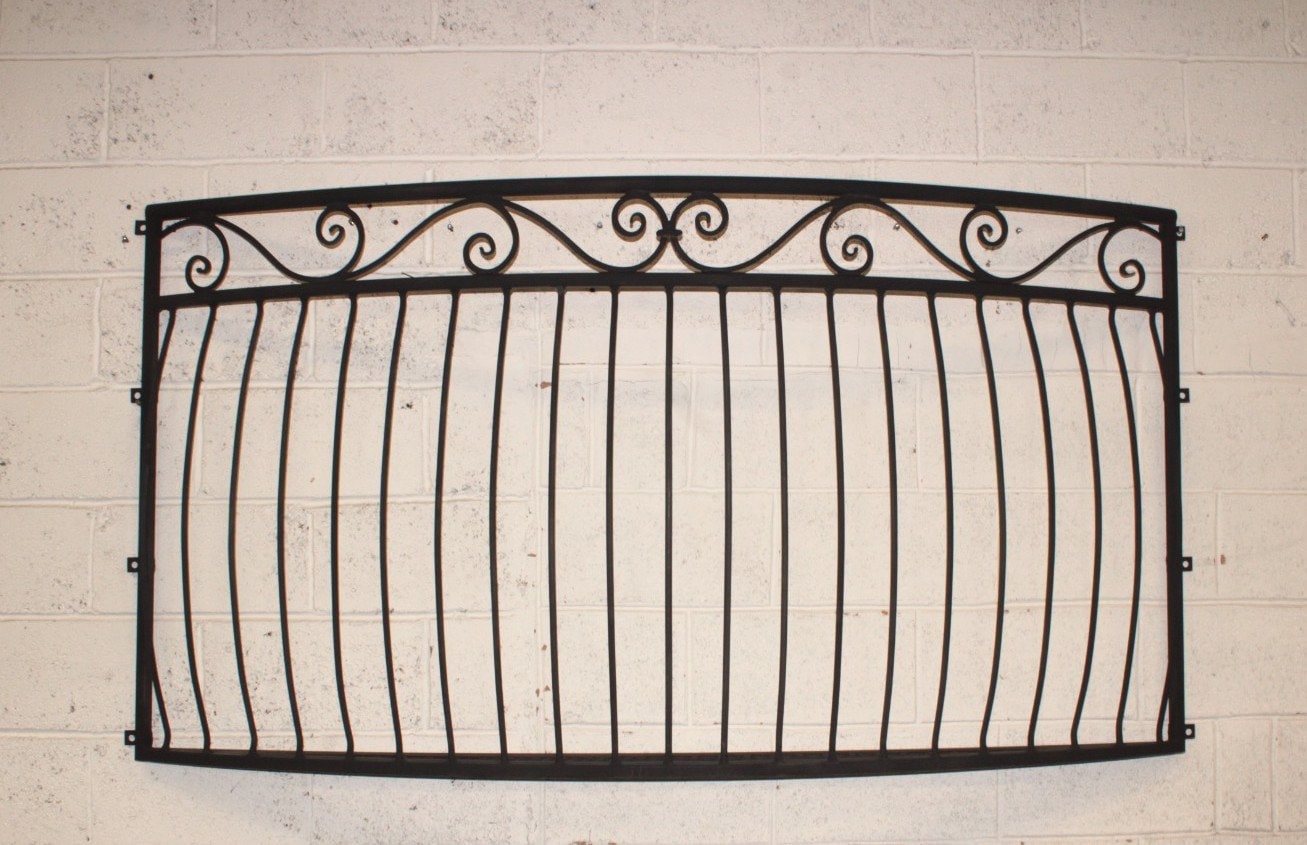Bespoke Wrought Iron Juliet Balcony with Mesh Floor - Scrolls Design. 25