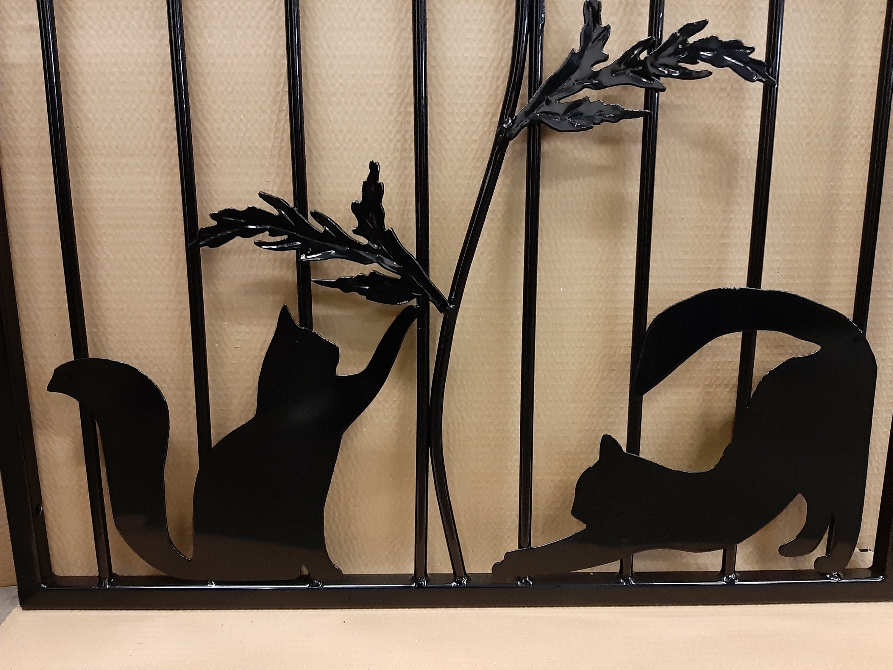 Bespoke Hand Forged Wrought Iron Garden Gate - Cats & Poppy Design. 29