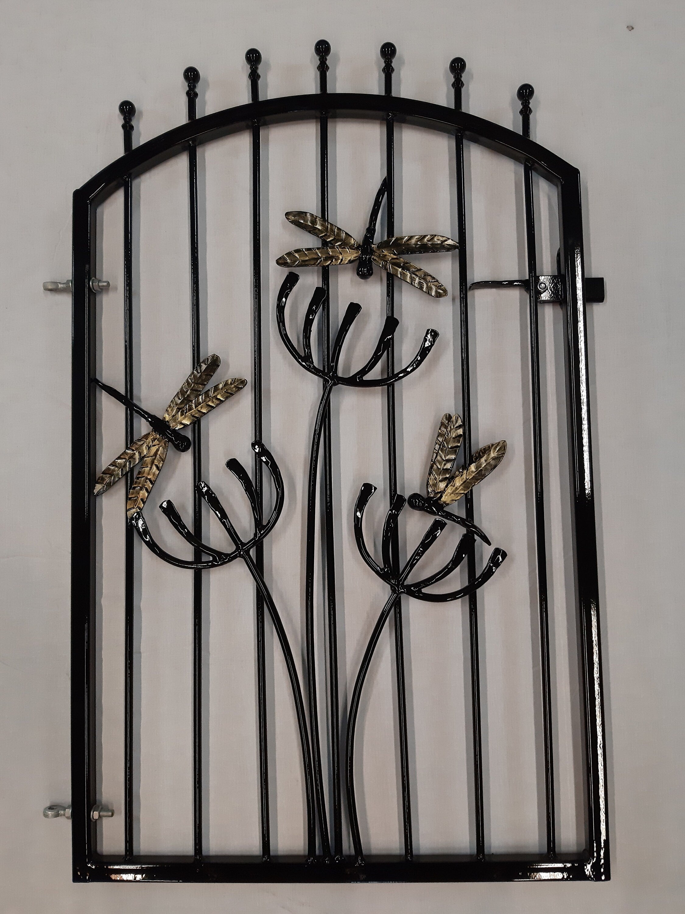Hand Forged Wrought Iron Gate - Bespoke Made to Measure - Dragonfly Design. 33