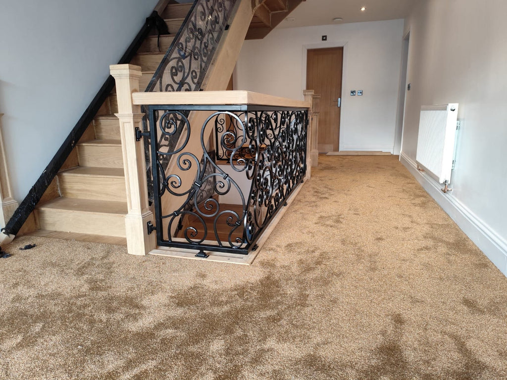 Bespoke Hand Forged Iron Staircase Railing – Elegant Scrollwork. 46