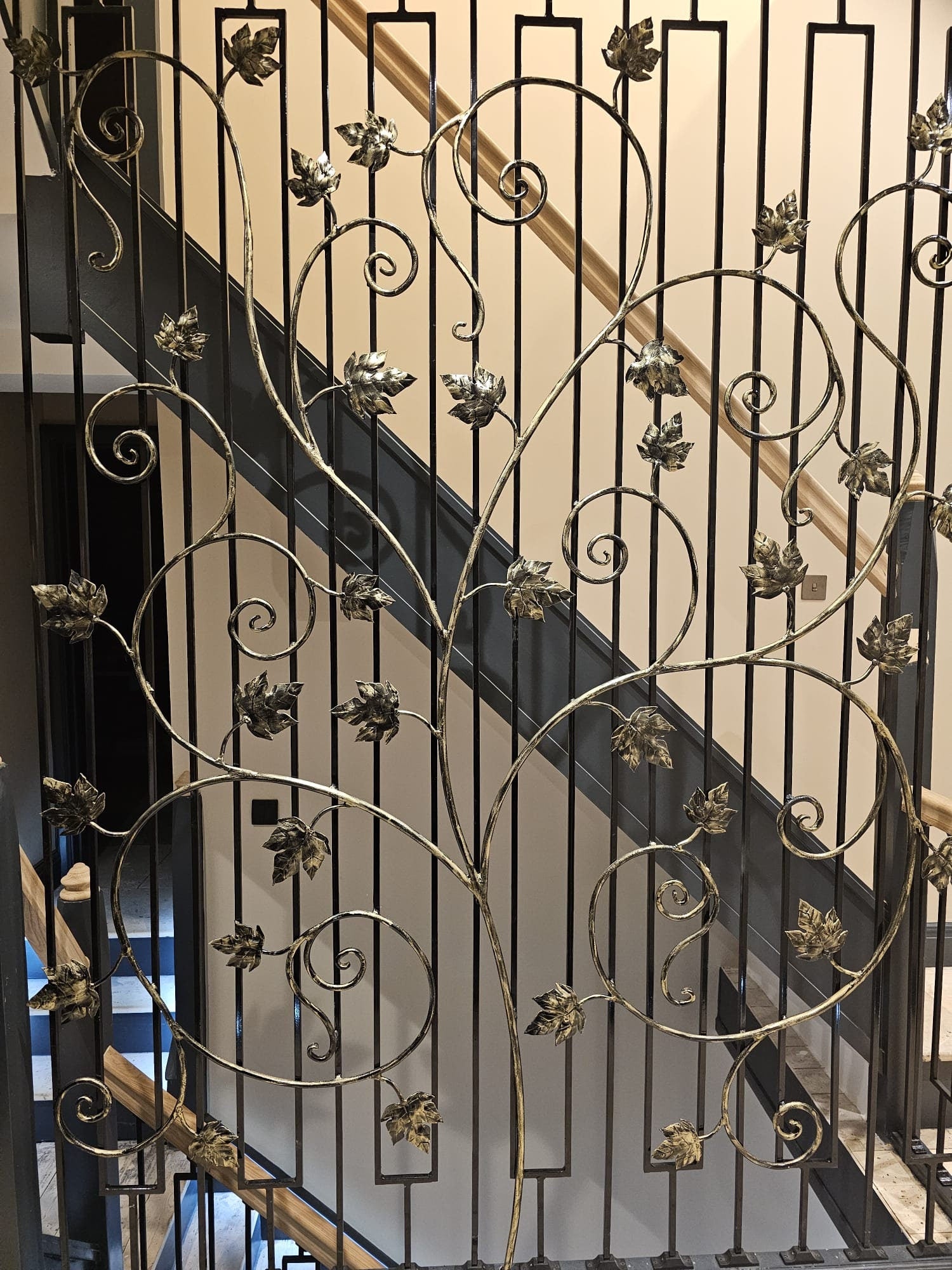 Custom made Stair panels - Vine Leaves & Scroll Design. 67