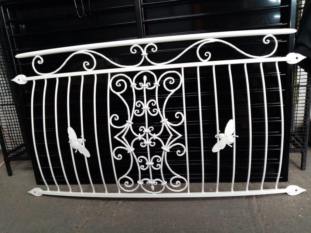 Bespoke Wrought Iron Juliet Balcony - Scrolls & bees Design. 63