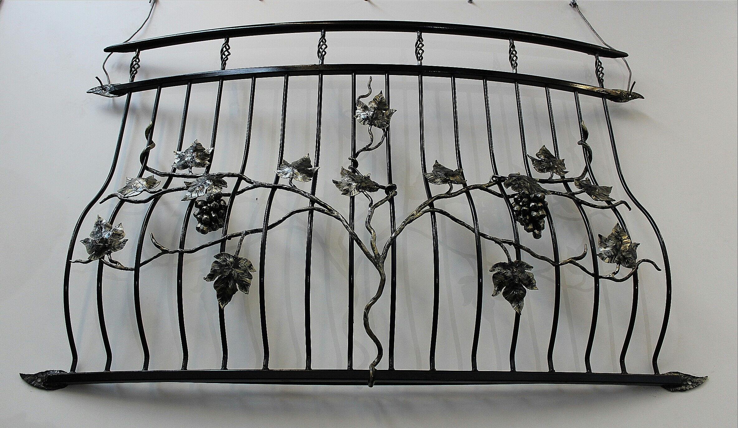 Hand Forged Juliet Balcony - Grape Leaves & Clusters. 14