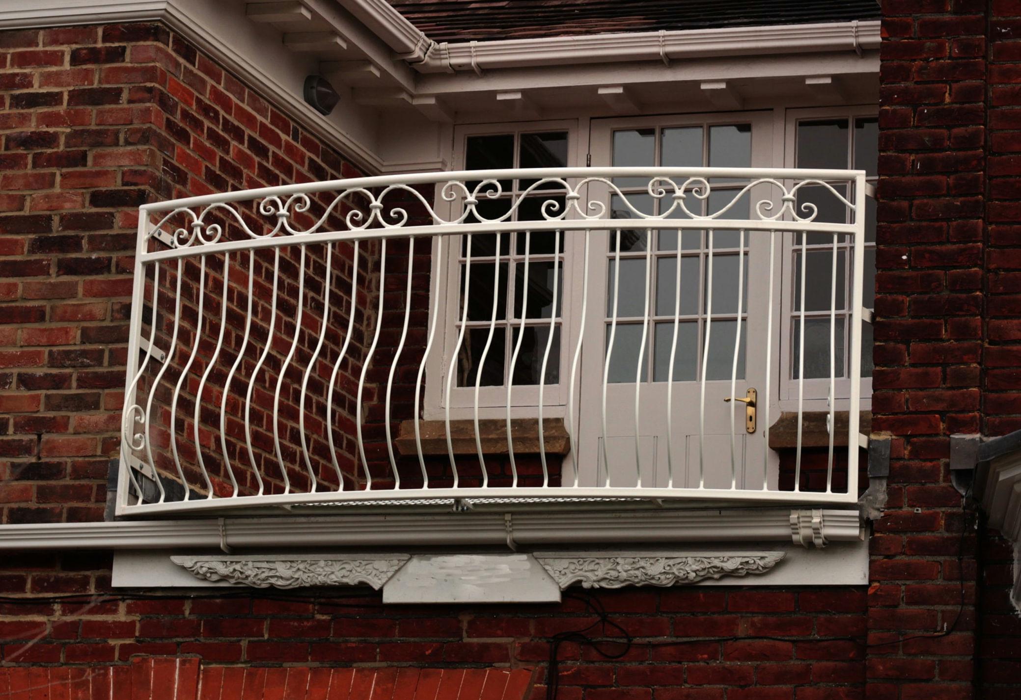 Powder coated Juliet balcony - Balustrades -  Railings with mesh floor. 26