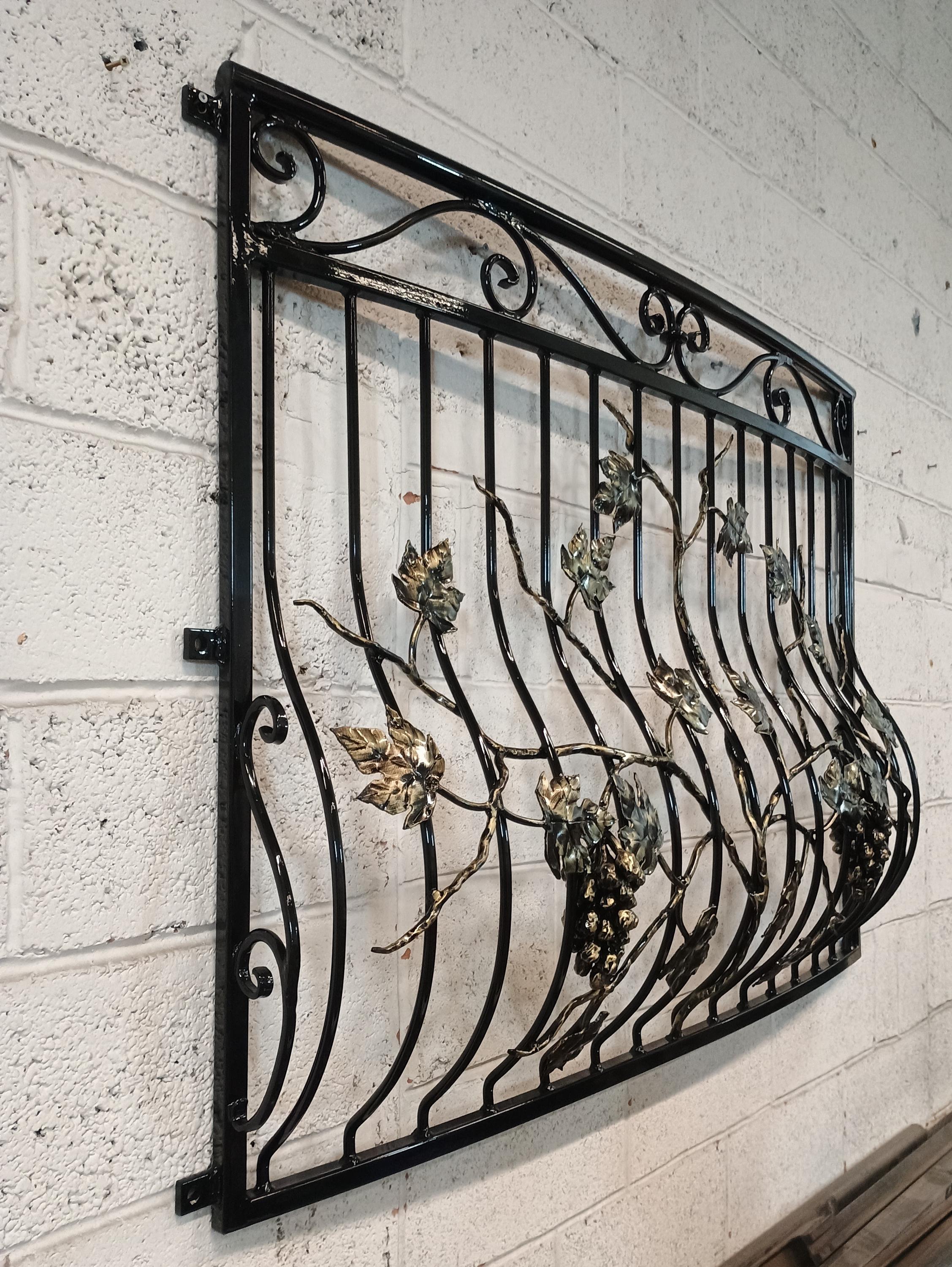 Bespoke Wrought Iron Juliet Balcony - Grape Vine Design - Powder coated. 14
