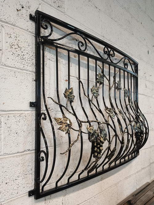Bespoke Wrought Iron Juliet Balcony - Grape Vine Design - Powder coated. 14