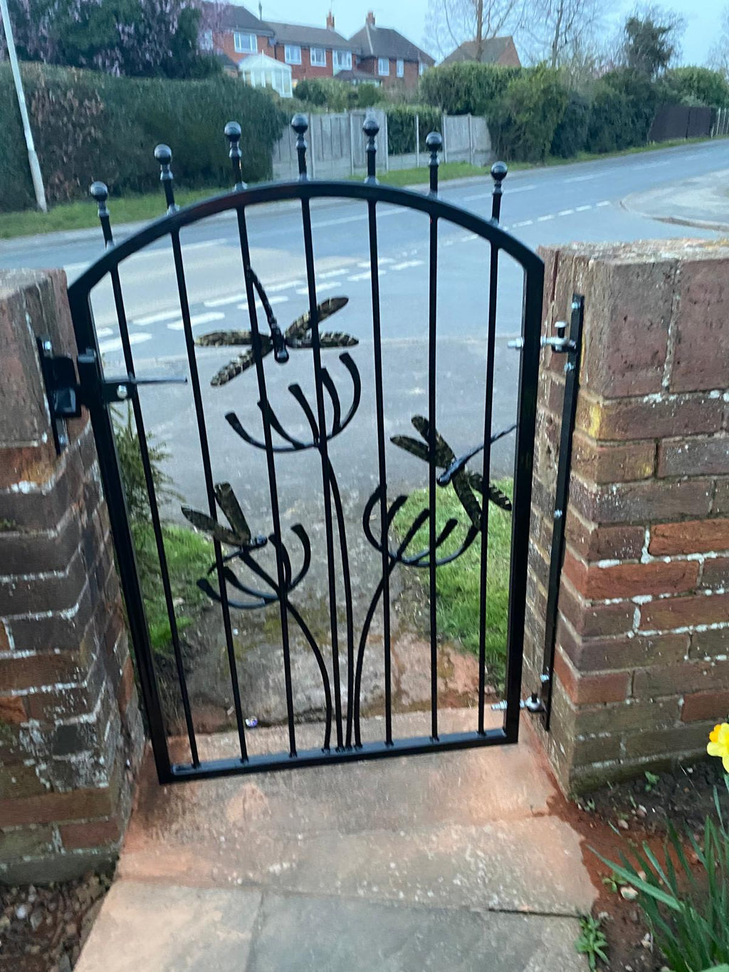 Hand Forged Wrought Iron Gate - Bespoke Made to Measure - Dragonfly Design. 33