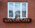 Bespoke Wrought Iron Window Flower Basket - Hand Forged Leaf Design. 40