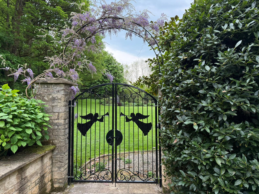 Hand Forged Wrought Iron Driveway Gate - Angel Design. 37