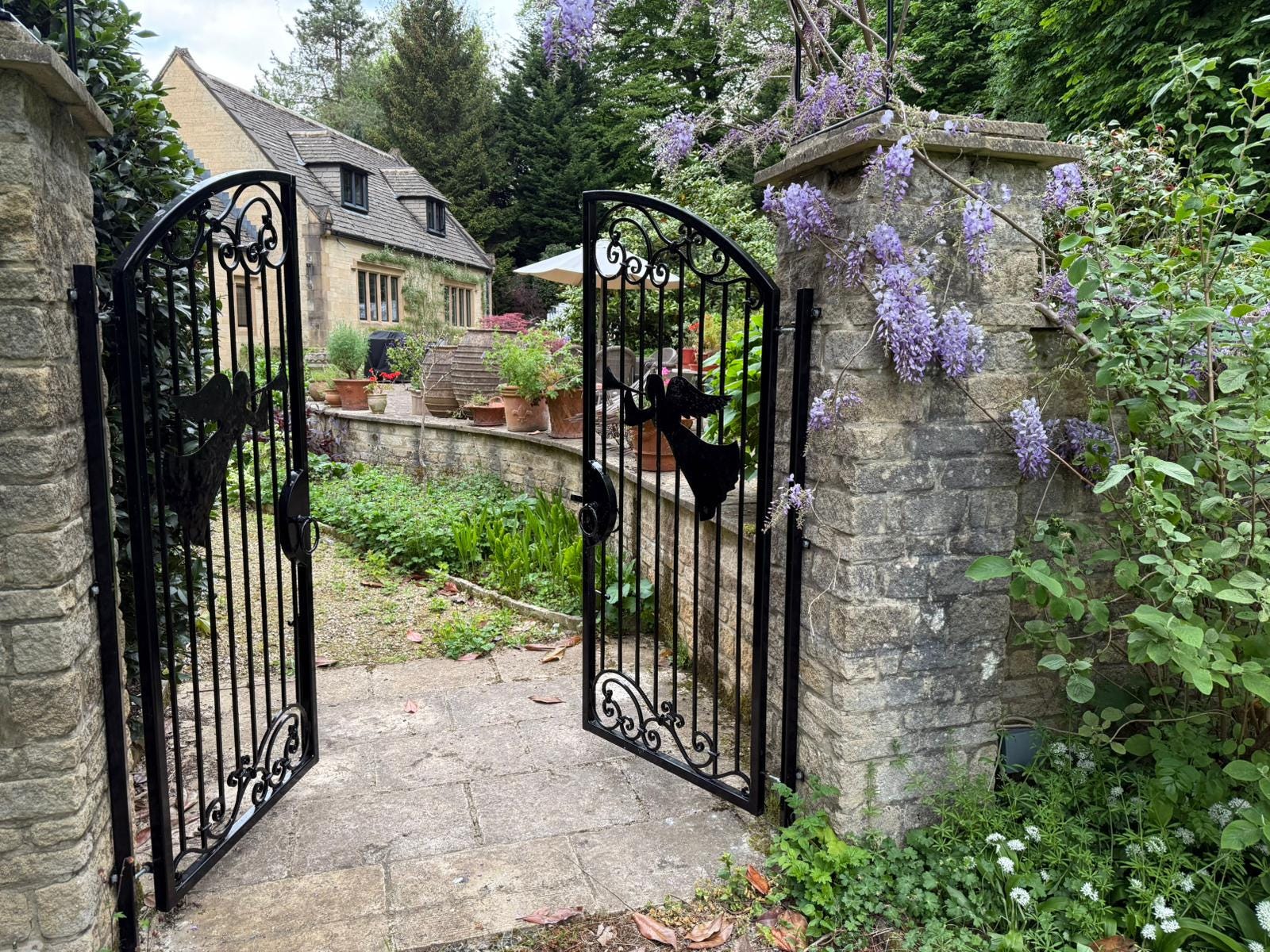 Hand Forged Wrought Iron Driveway Gate - Angel Design. 37