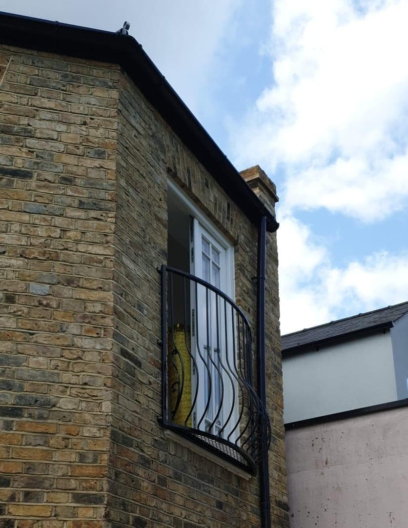 Bespoke Wrought Iron Juliet Balcony with Mesh Floor. 18