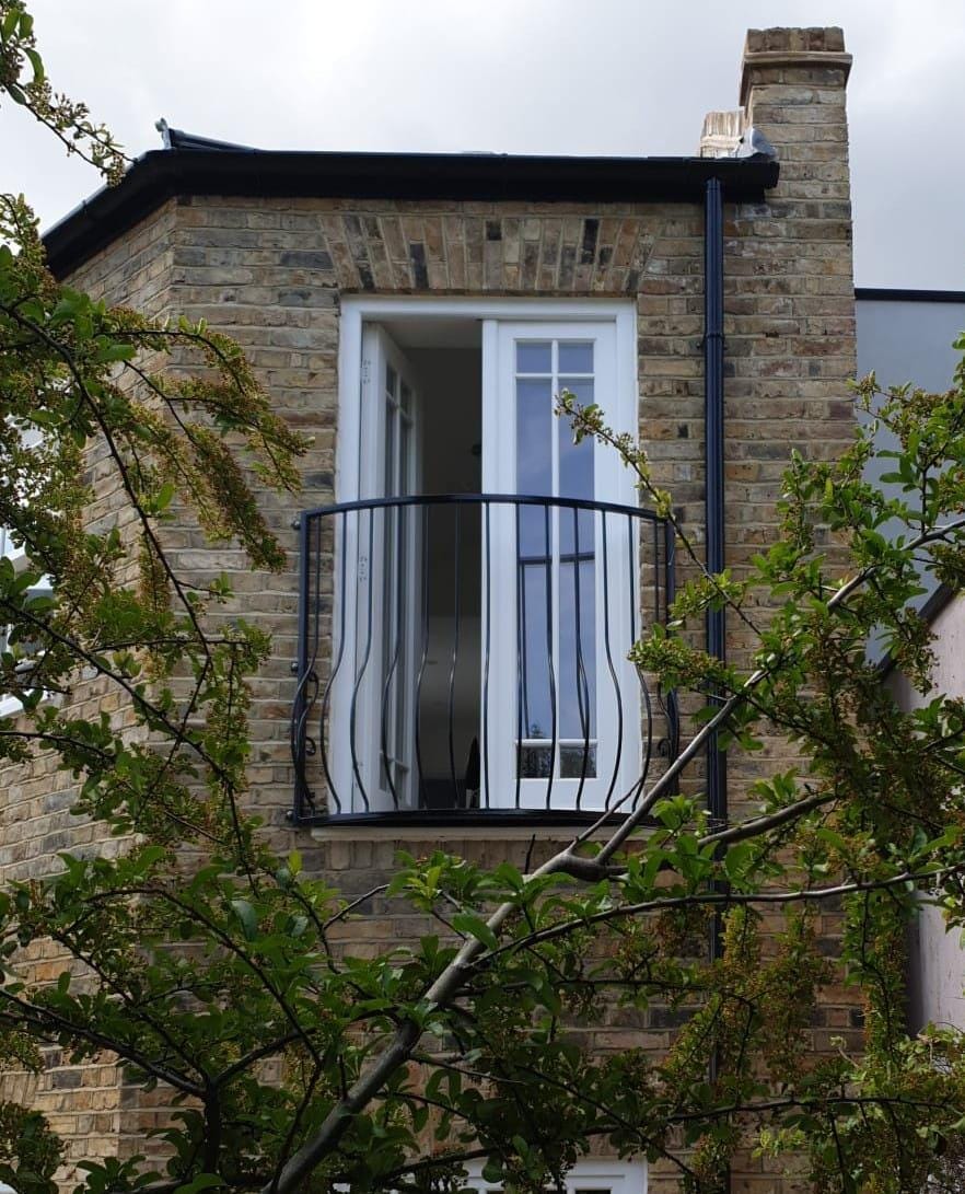 Bespoke Wrought Iron Juliet Balcony with Mesh Floor. 18
