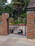 Made To measure Wrought Iron Garden Gate - Cats & Roses Design. 32