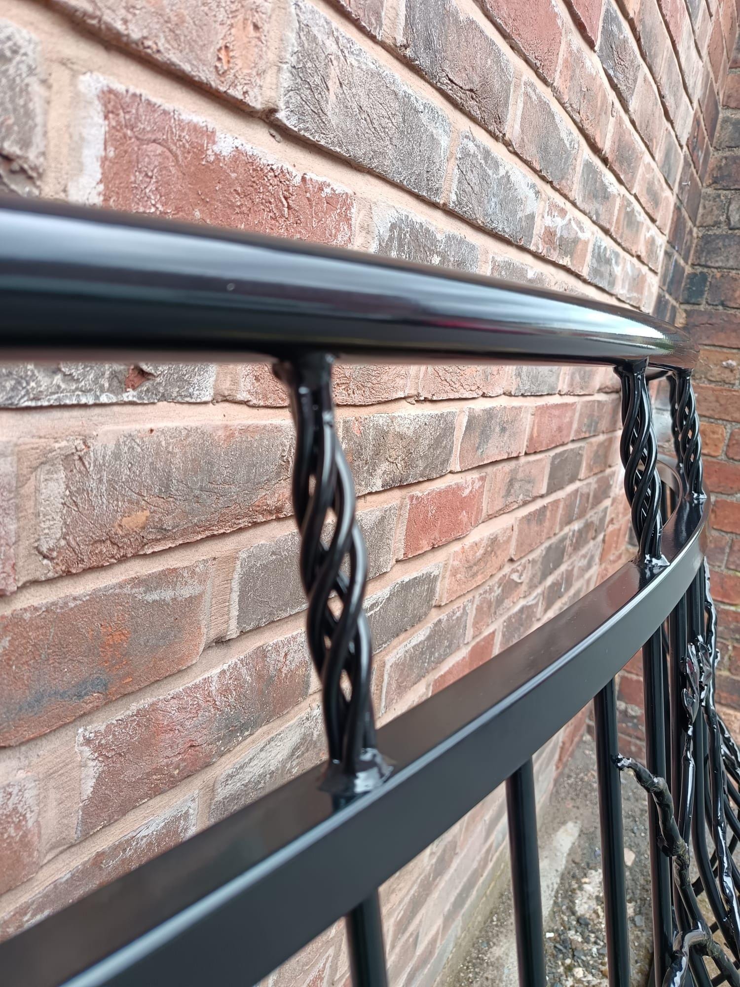 Hand Forged Juliet Balcony with Mesh floor - Oak leaves Design. 79