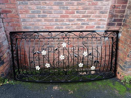Bespoke Hand Forged Iron Juliet balcony - Elegant Scrollwork & Birds Design. 17