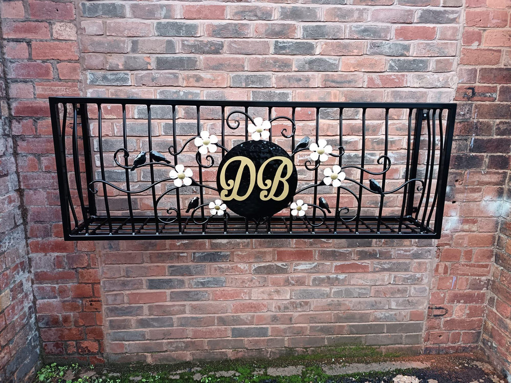 Hand Forged Metal Wall Planter Basket - Elegant Scroll Design - Personalised. 41