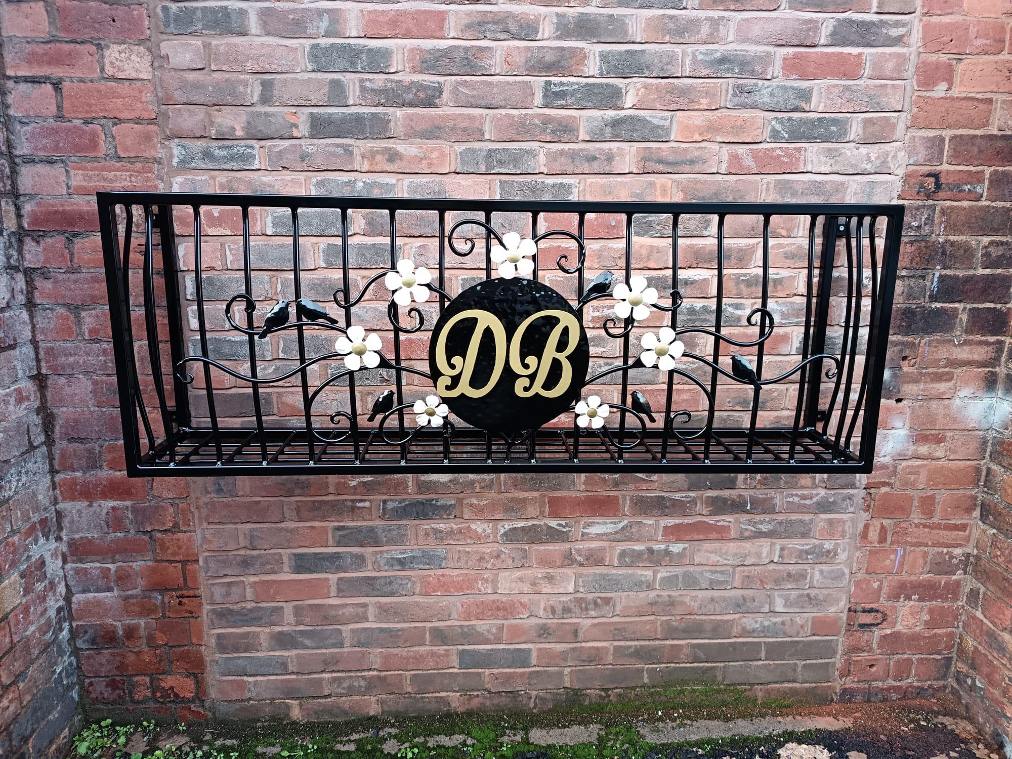 Hand Forged Metal Wall Planter Basket - Elegant Scroll Design - Personalised. 41
