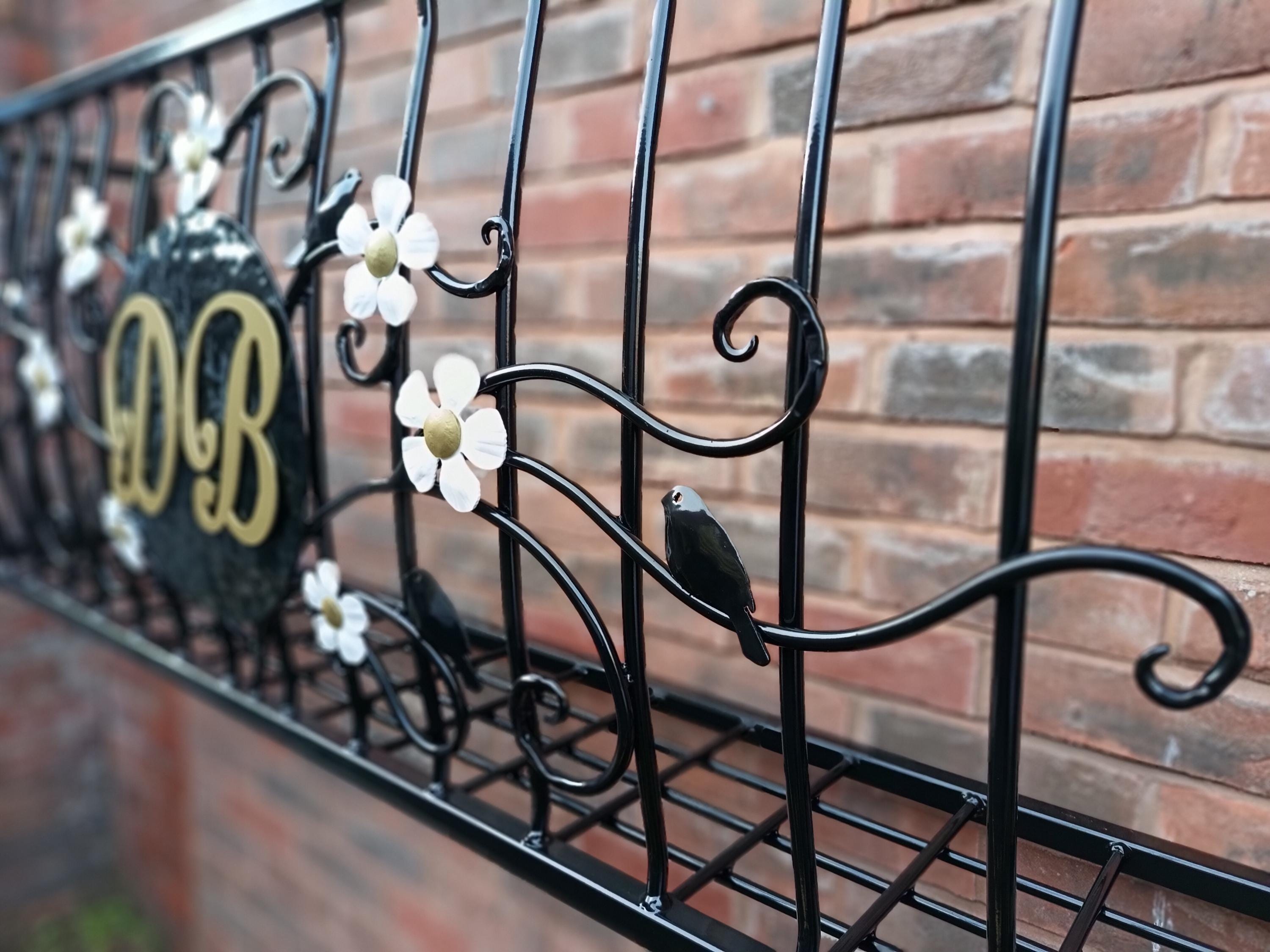 Hand Forged Metal Wall Planter Basket - Elegant Scroll Design - Personalised. 41