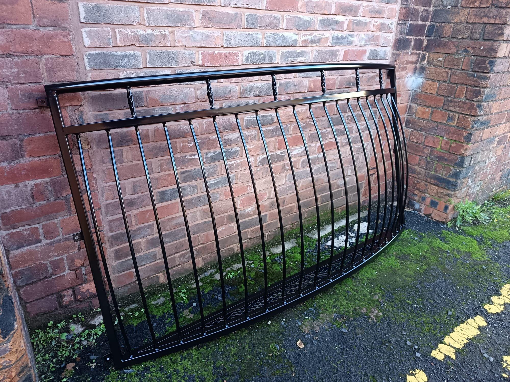 Bespoke Wrought Iron Juliet Balcony with Mesh Floor. 82