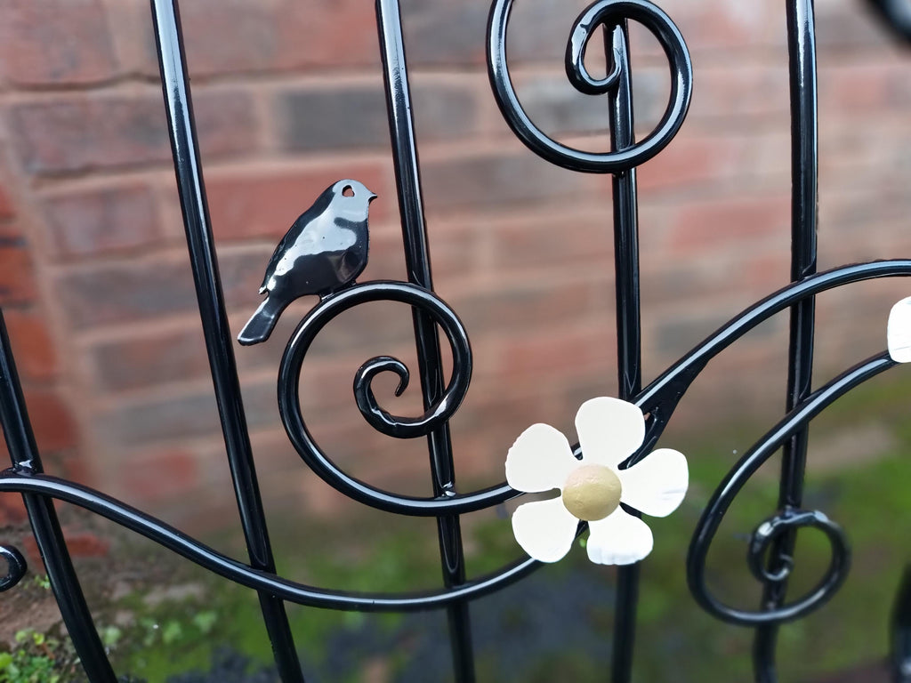 Bespoke Hand Forged Iron Juliet balcony - Elegant Scrollwork & Birds Design. 17