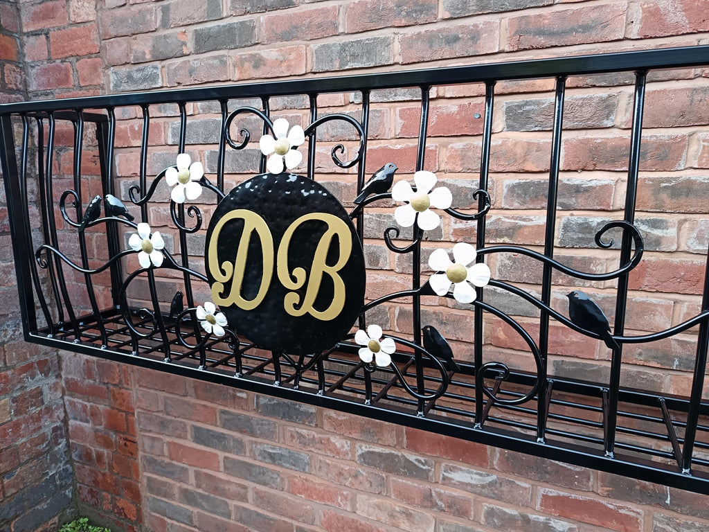 Hand Forged Metal Wall Planter Basket - Elegant Scroll Design - Personalised. 41