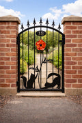 Bespoke Hand Forged Wrought Iron Garden Gate - Cats & Poppy Design. 29